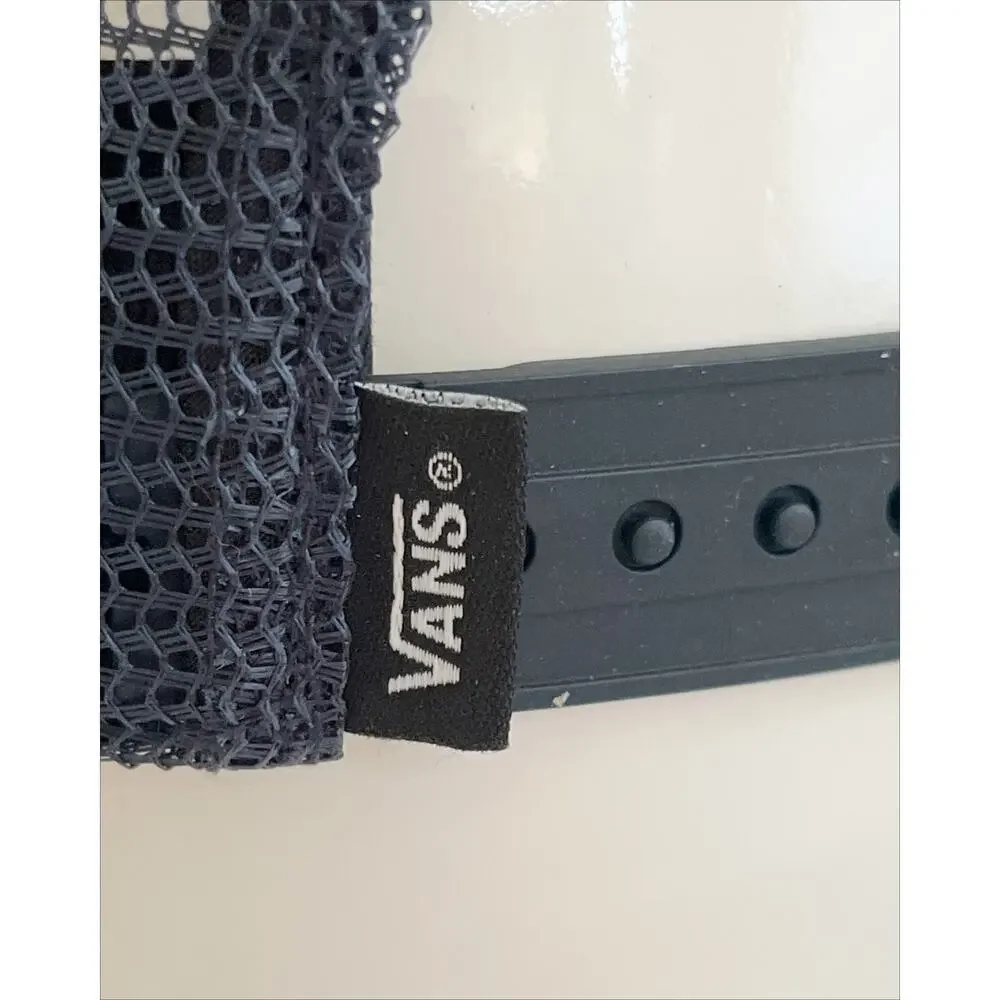 VANS Friends Curved Bill Baseball Hat Navy Blue Embroidery Graphic